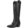 Rushdealers - Womens Knee-High Western Boots Country Boots Side Zipper